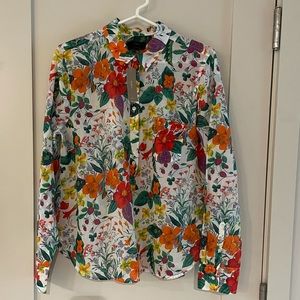 J Crew NWT LS 14 Classic Floral Print Blouse